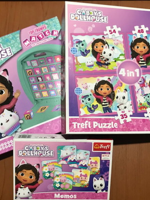Gubbys Dollhouse board games and puzzles like new