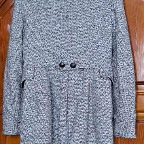 Zara Basic Herringbone Military Wool Blend Coat like new, size L