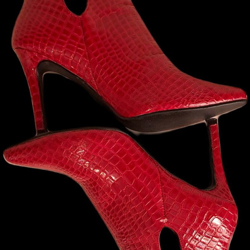 Just Me women's ankle boots used, red, size 37