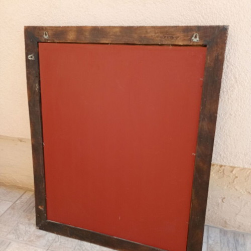 Mirror with brass leaves like new, large wooden frame