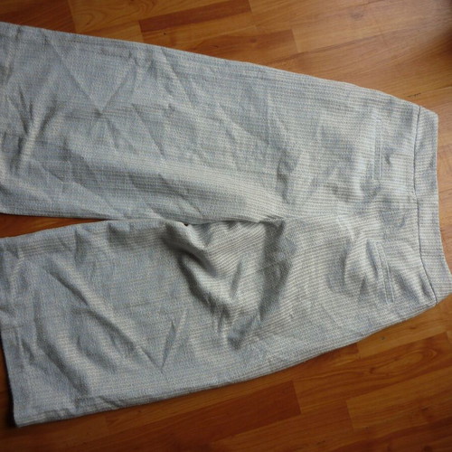 Sisley pants used, waist 36 cm, length 82 cm, size S, white multicolor