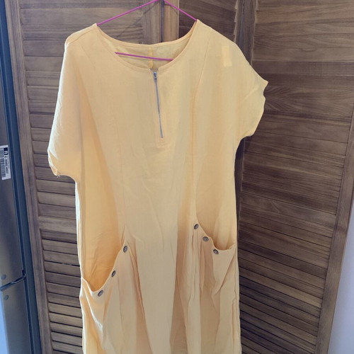 Yellow cotton dress new, size XL