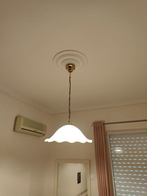 Pink opaline glass ceiling light