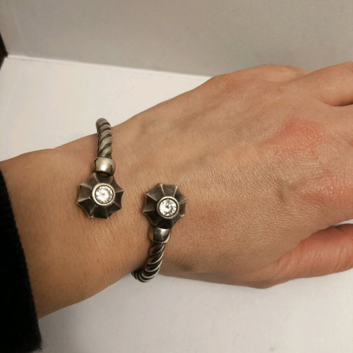 Silver 925 vintage handmade bracelet with zircon like new