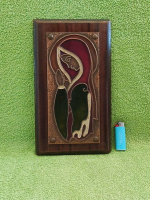 Aethra Art frame used, enamel and copper on wood