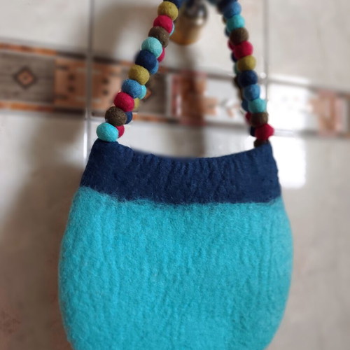 Uttam London bag new, colorful wool felt