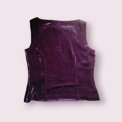Liz Claiborne Sleeveless Velvet Top Purple/Burgundy Size M Like New
