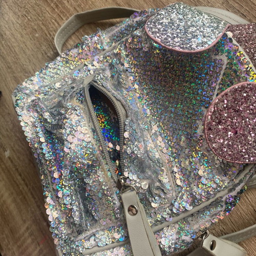 Children's backpack with silver sequins like new