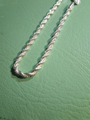 Silver 925 bracelet with twisted rope design and lobster clasp, new