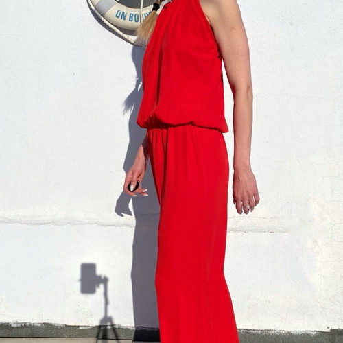 One-piece jumpsuit new, size M, red, 100% polyester