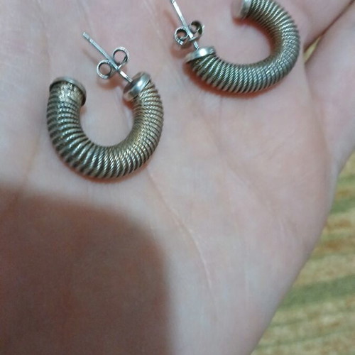 Vintage Silver 925 Italy earrings used, silver color