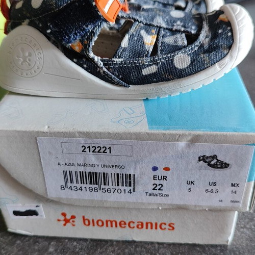 Biomecanics children's canvas sandals with universe design