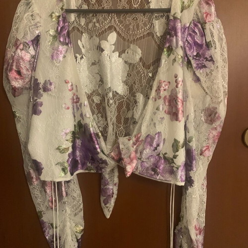 For Love & Lemons blouse short with tie, like new, size M
