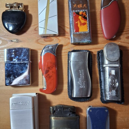 Vintage lighters used, lot of 11 collectible smoking accessories