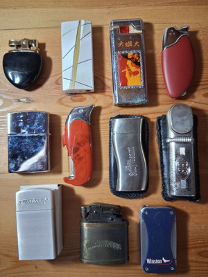 Vintage lighters used, lot of 11 collectible smoking accessories