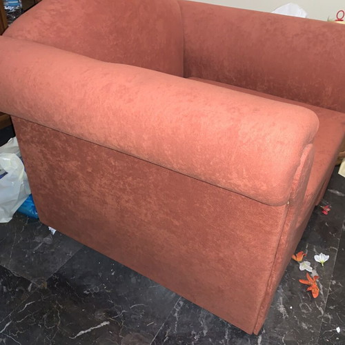 Living room furniture set like new, three-seater sofa and two armchairs in velvet
