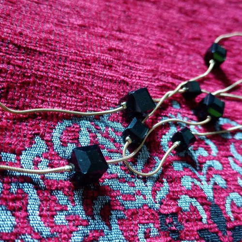 Alternative necklace with black cubic crystals from Czech Republic used