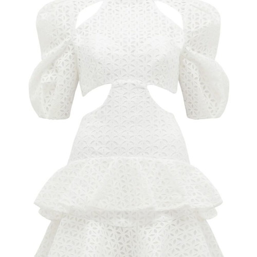 White Broderie Anglaise dress with cut-outs, Thurley style