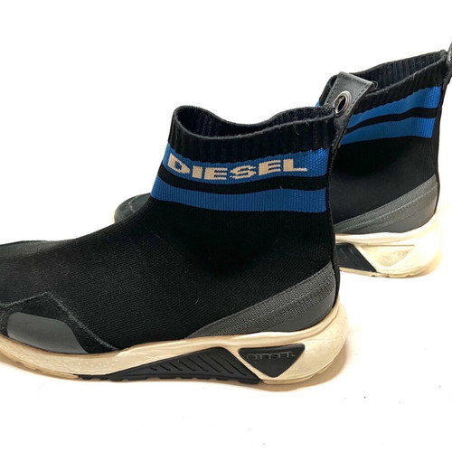Diesel black sock athletic shoes used, size 42, black-blue