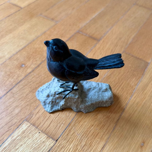 Decorative bird like new black on base