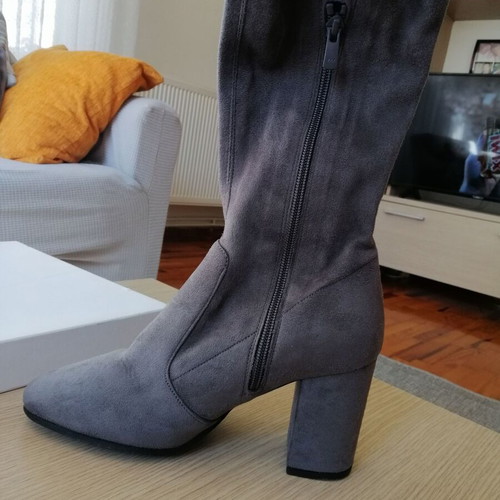 Sante over-the-knee boots new, size 38, gray suede