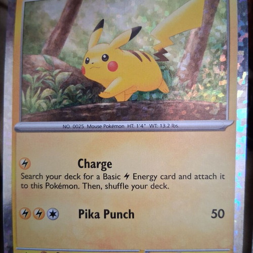 Pokemon Pikachu Card new, holographic design