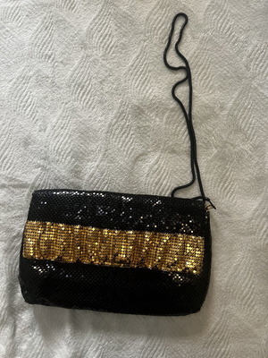 Handbag handmade in Greece used, gray and beige