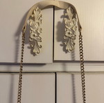 H&M crossbody bag like new, beige suede with gold chain