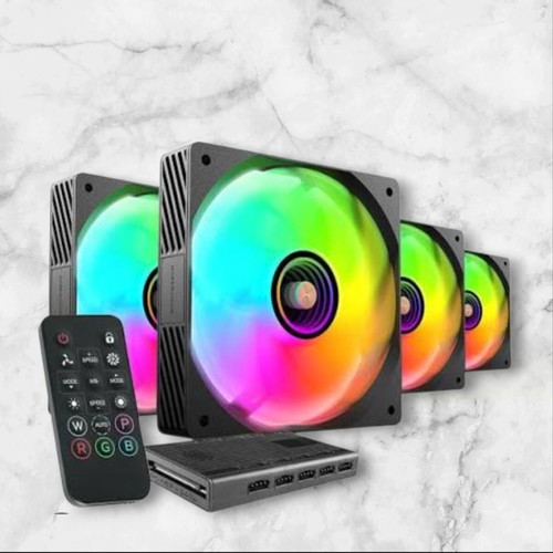 Mars Gaming MF-SI4KIT ARGB Fans Kit 4×120 mm White, brand new