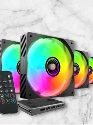 Mars Gaming MF-SI4KIT ARGB σετ ανεμιστήρων 4×120 mm με HUB και τηλεχειριστήριο νέο