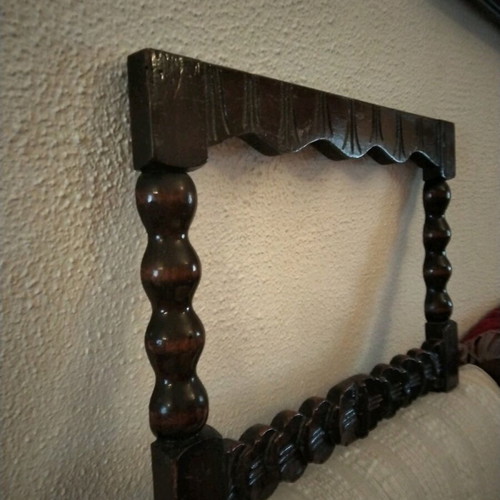 Vintage wooden carved frame used, handmade schastis heirloom 45x32 cm