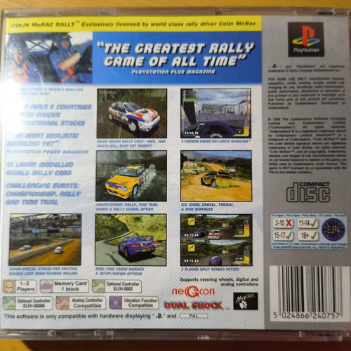 Colin McRae Rally PlayStation (PS1) Platinum Edition mint CIB