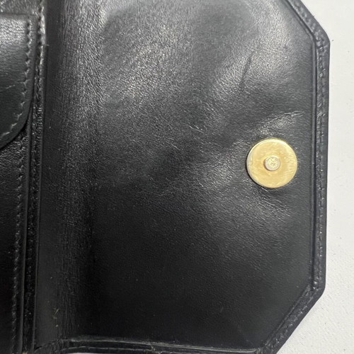 Christian Dior vintage mini leather flap wallet used, black