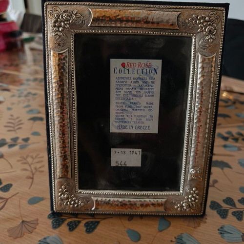 Silver photo frame 950 Red Rose Collection used, Greek made