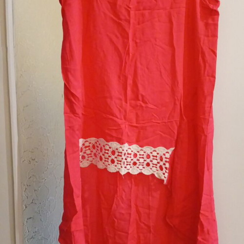 Summer blouse coral asymmetrical size L like new