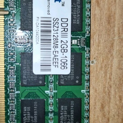 ASSINT RAM DDR3 laptop sodimm 3 GB 2+1 used at 1066