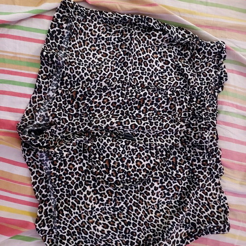 Piazza Italia shorts used, leopard print with drawstring, size XL