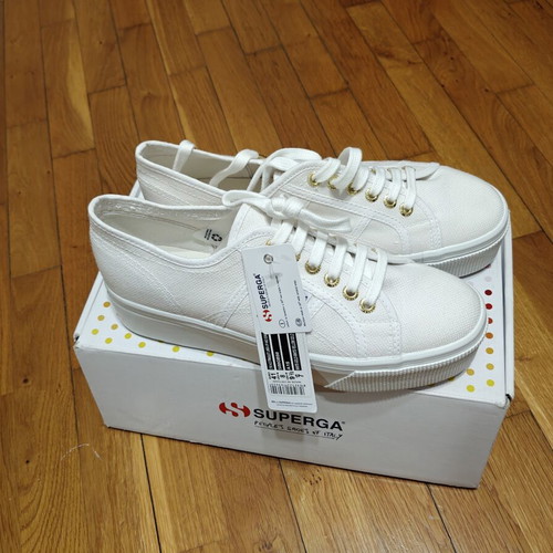 Superga double-layer white sneakers size 41