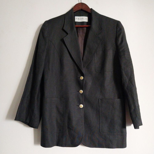 Fidele women's linen jacket like new, size L, black