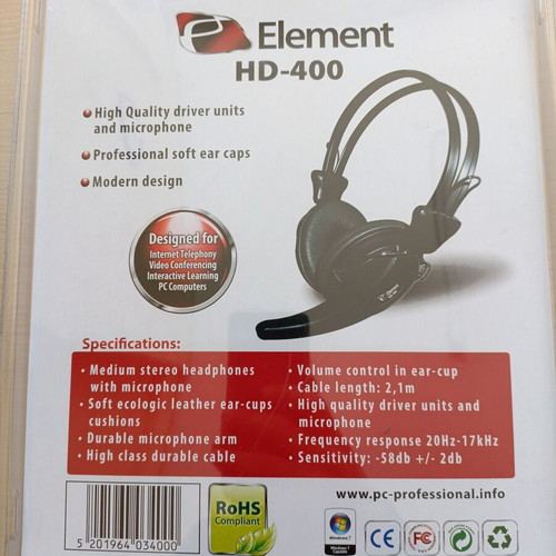 Element HD-400 headphones new in sealed box