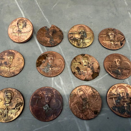 Tag der Arbeit 1934 German badges set of 12 used, WWII collectibles