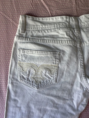 Sisley vintage bootcut skinny jeans used, white, size XXS