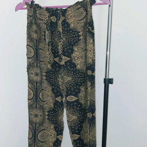 Summer pants (salvari) used, size Small, black and beige