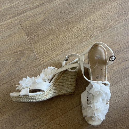 H&M platform sandals like new, white, heel height 12cm, size 40