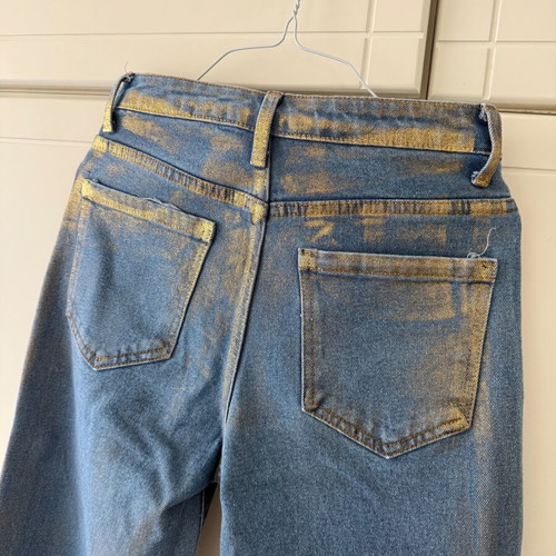 Skinny jeans with gold details like new, size S