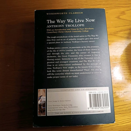 The Way We Live Now book by Anthony Trollope like new