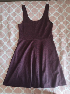 Dark burgundy leopard dress