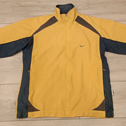 Nike jacket used, 90s vintage, mustard, black and brown