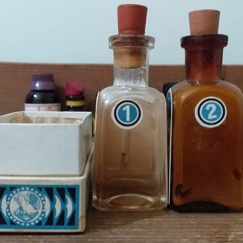 Pelikan collectible ink bottles used, set