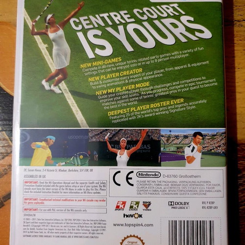 Top Spin 4 Wii like new, sports game